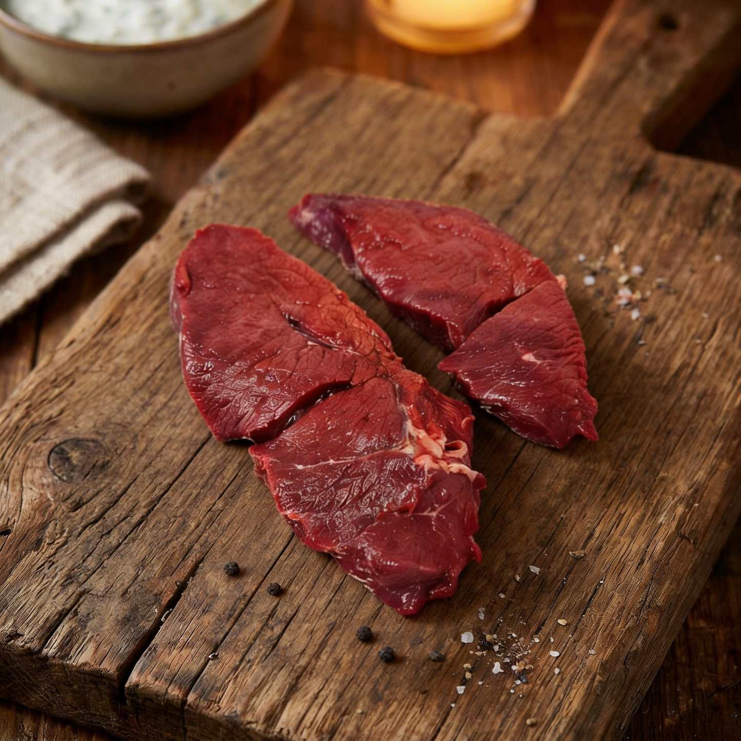 Hirschsteaks aus der Keule